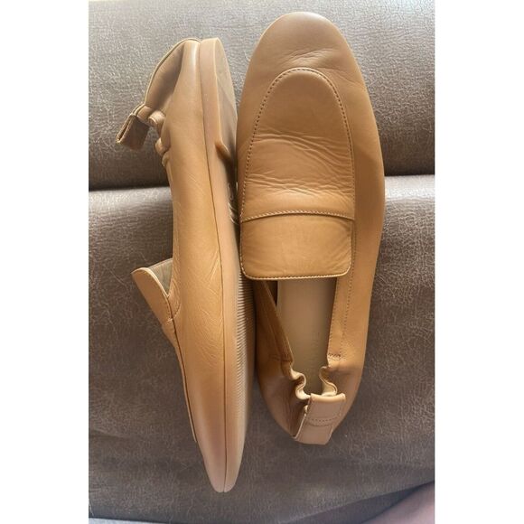 EVERLANE The DAY LOAFER Elastic Back Flats Tan Leather Shoes Size 10 Italy - Picture 2 of 4